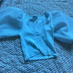 Zara white puff sleeve top!